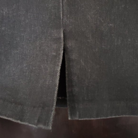 Jodi Arnold Mint black denim pencil skirt, 100% cotton, Made in USA - Picture 4 of 8